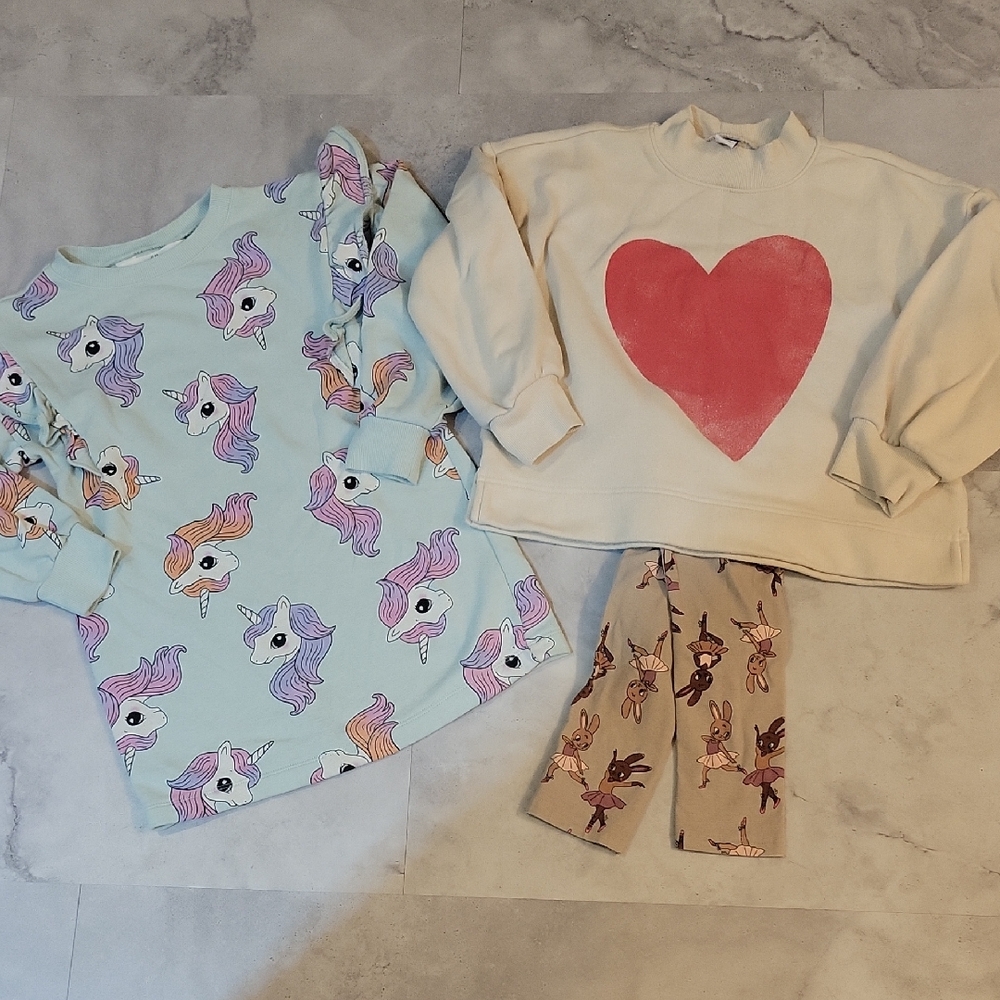 Unicorn and Heart Kids Pajama Set